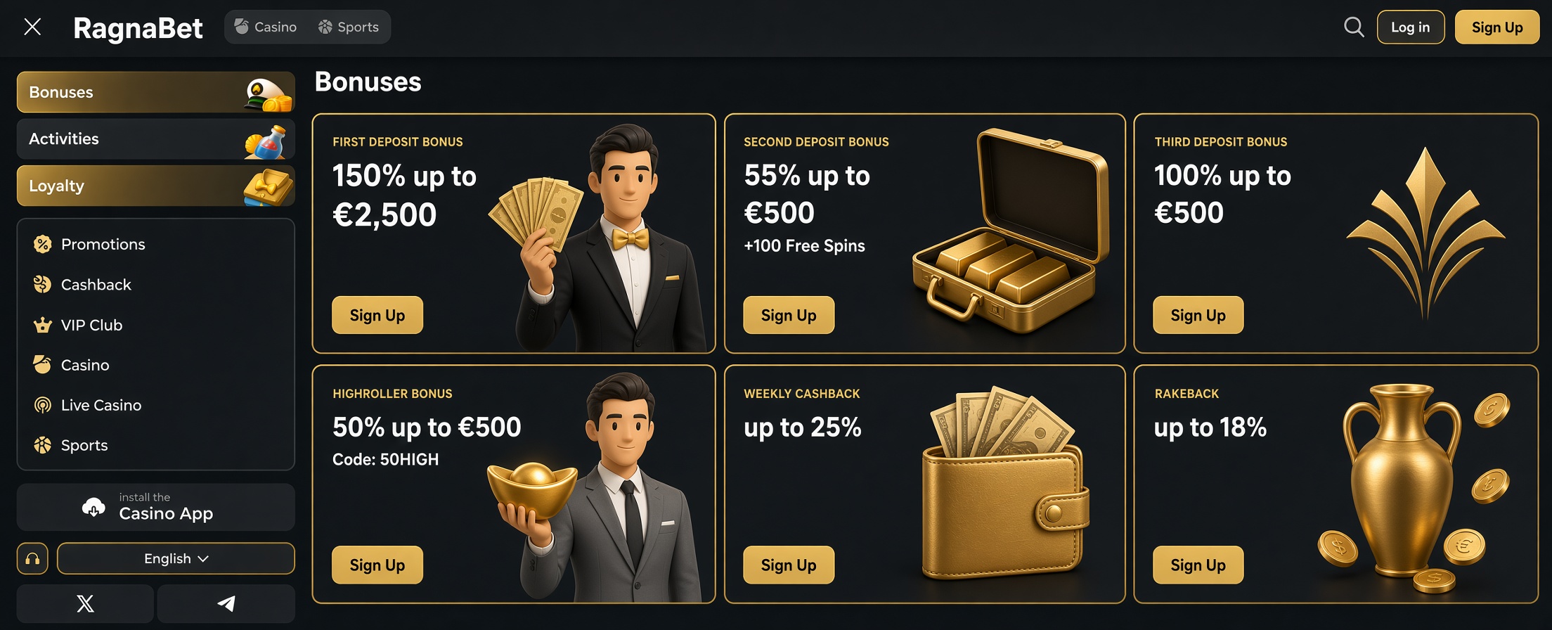 RagnaBet Bonuses